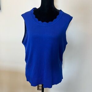 Blue Sleeveless Sweater Top